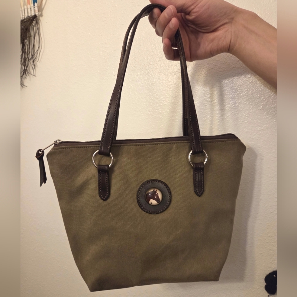 Rebecca Ray Canvas And Leather Bag Handbag Equestrian